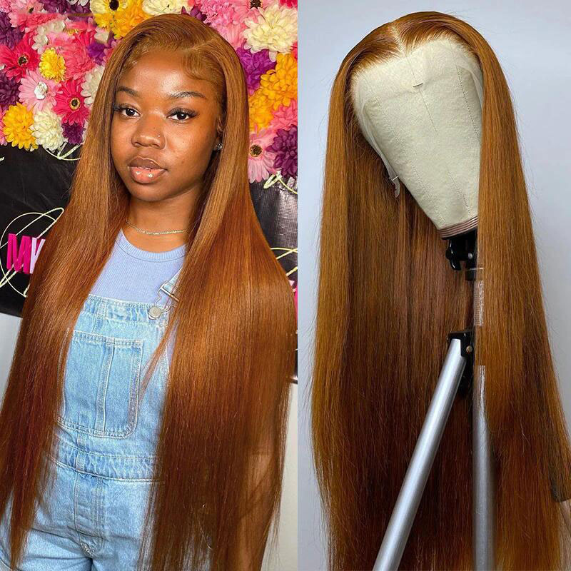 Stema #4 Brown 13x4 Transparent Lace Frontal Straight Wig
